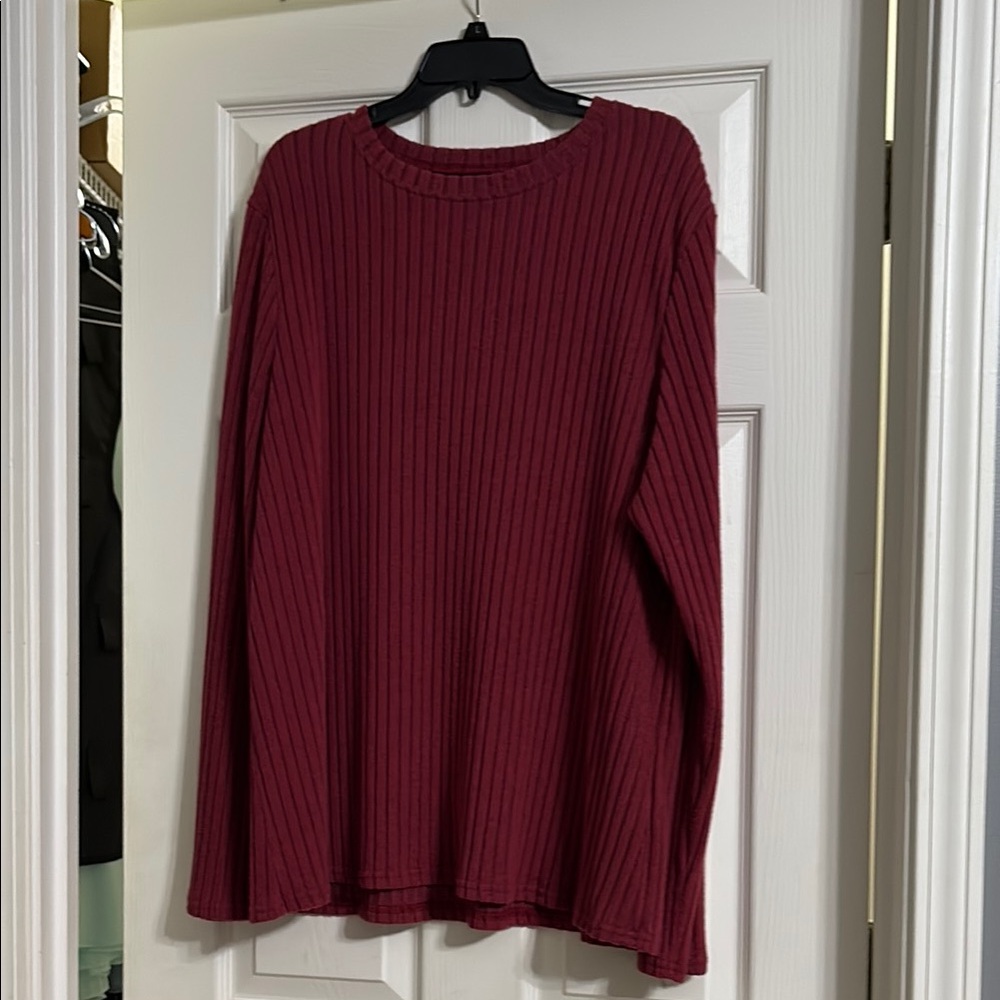 Ribbed Burgundy Sweater